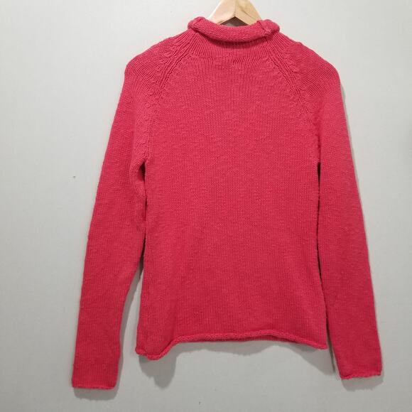 L.L.Bean Sweater Womens XS Pink Turtleneck Roll Neck Raglan Knit Pullover - Picture 2 of 9